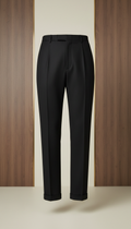 Black Fine Wool Tailored Trousers
